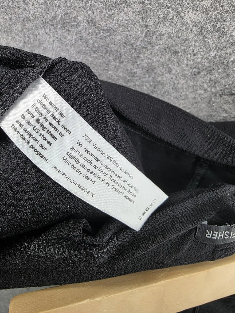 Eileen Fisher Leggings Womens M Black Ankle Viscose Nylon Spandex Elastic Waist